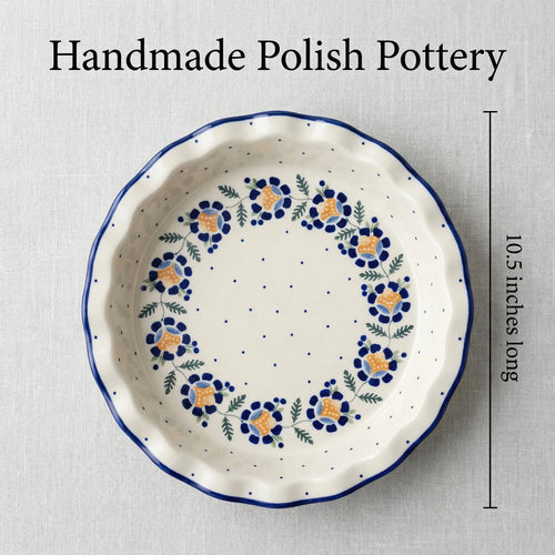 Sunflower Pie Plate Polish Pottery
