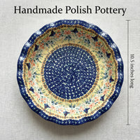 Blue Butterfly Pie Plate Polish Pottery