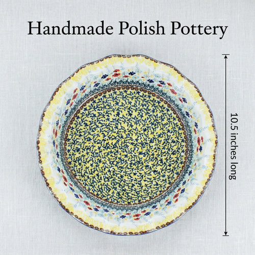 Prairie Garden Pie Plate Polish Pottery