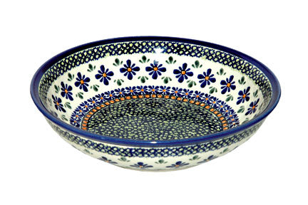 Mosaic Flower Large Salad Bowl Polish Pottery