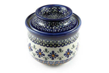 Mosaic Flower French Butter Dish Polish Pottery