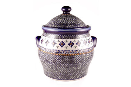 Mosaic Flower Cookie Jar Polish Pottery