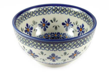 Mosaic Flower Dessert Bowl Polish Pottery