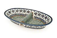 Mosaic Flower Divided Dish Polish Pottery