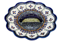 Mosaic Flower Egg Plate Polish Pottery