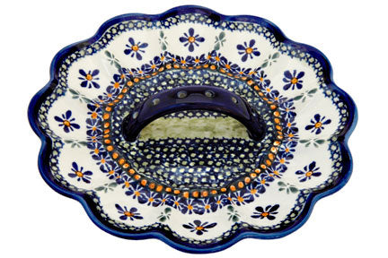 Mosaic Flower Egg Plate Polish Pottery