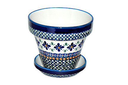 Mosaic Flower Small Flower Pot Polish Pottery