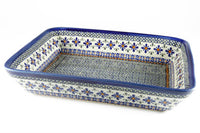 Mosaic Flower Lasagna Dish Polish Pottery