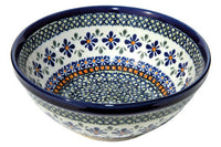 Mosaic Flower Medium Serving Bowl Polish Pottery