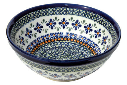 Mosaic Flower Medium Serving Bowl Polish Pottery