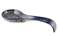 Mosaic Flower Large Spoon Rest Polish Pottery