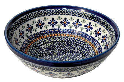 Mosaic Flower Large Serving Bowl Polish Pottery