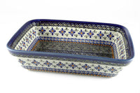 Mosaic Flower Medium Deep Baker Polish Pottery