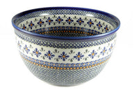 Mosaic Flower Large Mixing Bowl Polish Pottery