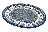 Mosaic Flower Large Serving Platter Polish Pottery