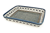 Mosaic Flower Large Rectangular Baker Polish Pottery
