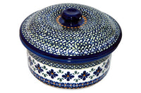 Mosaic Flower Round Baker with Lid Polish Pottery