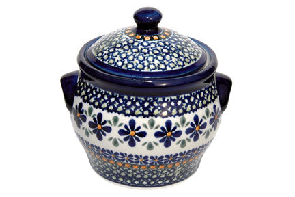 Mosaic Flower Small Canister Polish Pottery