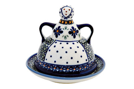 Mosaic Flower Small Cheese Lady Polish Pottery