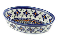 Mosaic Flower Extra Small Oval Baker Polish Pottery