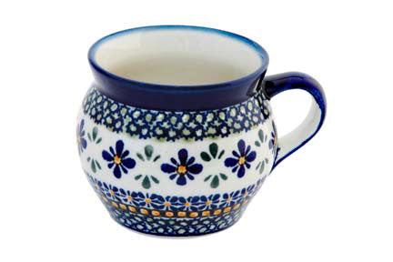 Mosaic Flower Bell Shaped Mug Polish Pottery