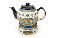Mosaic Flower Teapot with Warmer Polish Pottery