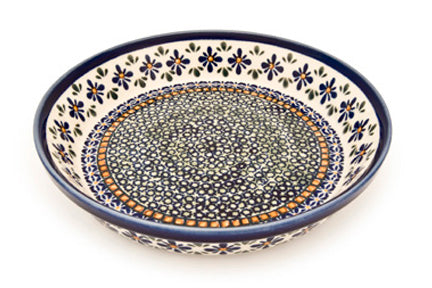 Mosaic Flower Pie Plate Polish Pottery