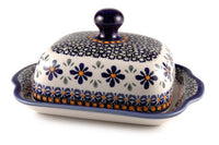 Mosaic Flower Square Butter Dish Polish Pottery