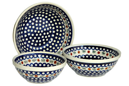 Nature 3 Piece Serving Bowl Set Polish Pottery