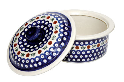 Nature Round Baker with Lid Polish Pottery