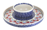 Polish Pottery Red Poppy Dual Dish