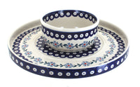 Polish Pottery Blue Violet Dual Dish