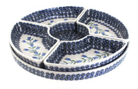 Polish Pottery Tulip Tray with 4 Plates