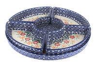 Polish Pottery Garden Bouquet Tray with 4 Plates