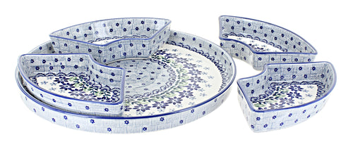 Hallsey Tray with 4 Plates Polish Pottery