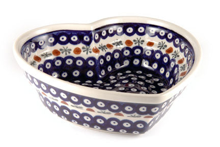 Nature Large Heart Bowl Polish Pottery