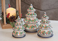 Noelle Medium Christmas Tree Luminary Polish Pottery