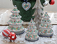Noelle Medium Christmas Tree Luminary Polish Pottery
