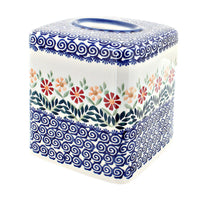 Polish Pottery Garden Bouquet Tissue Box