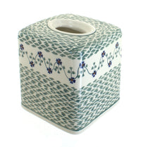Polish Pottery Sage Floral Tissue Box