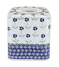 Polish Pottery Blue Daisy Tissue Box