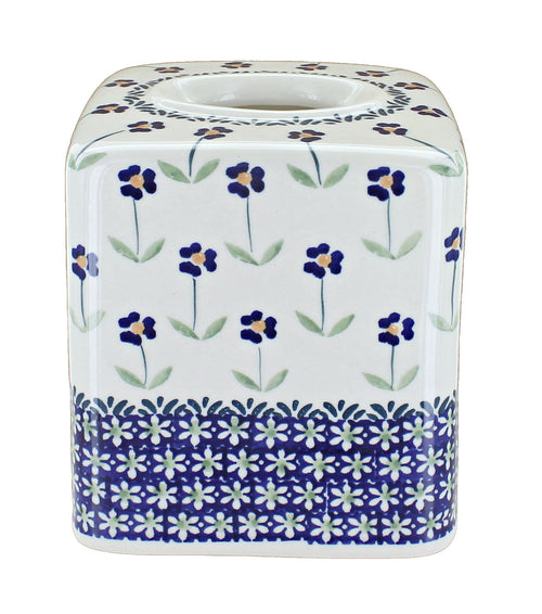 Polish Pottery Blue Daisy Tissue Box