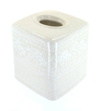 Polish Pottery White Lace Tissue Box