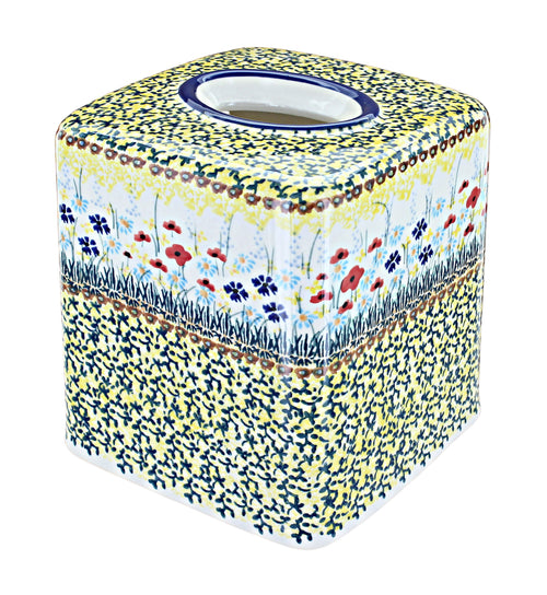 Polish Pottery Prairie Garden Tissue Box