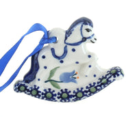 Polish Pottery Tulip Rocking Horse Ornament