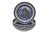 Peacock 4 Piece Large Salad Bowl Set Polish Pottery