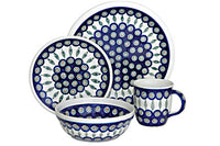 Peacock 16 Piece Dinner Set Polish Pottery