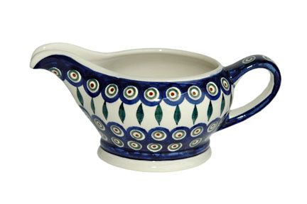 Peacock Gravy Bowl Polish Pottery