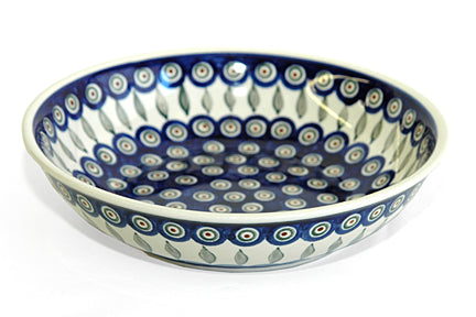 Peacock Large Salad Bowl Polish Pottery