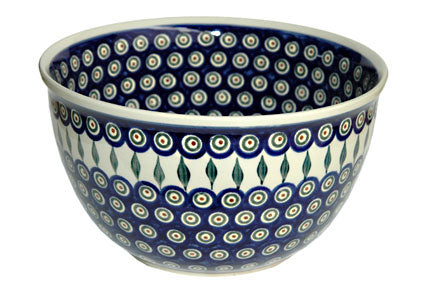 Peacock Large Mixing Bowl Polish Pottery